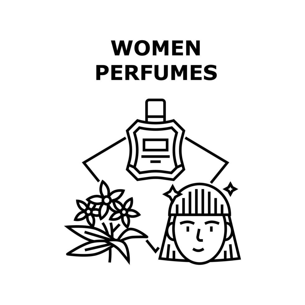 femmes parfums vecteur concept illustration noire