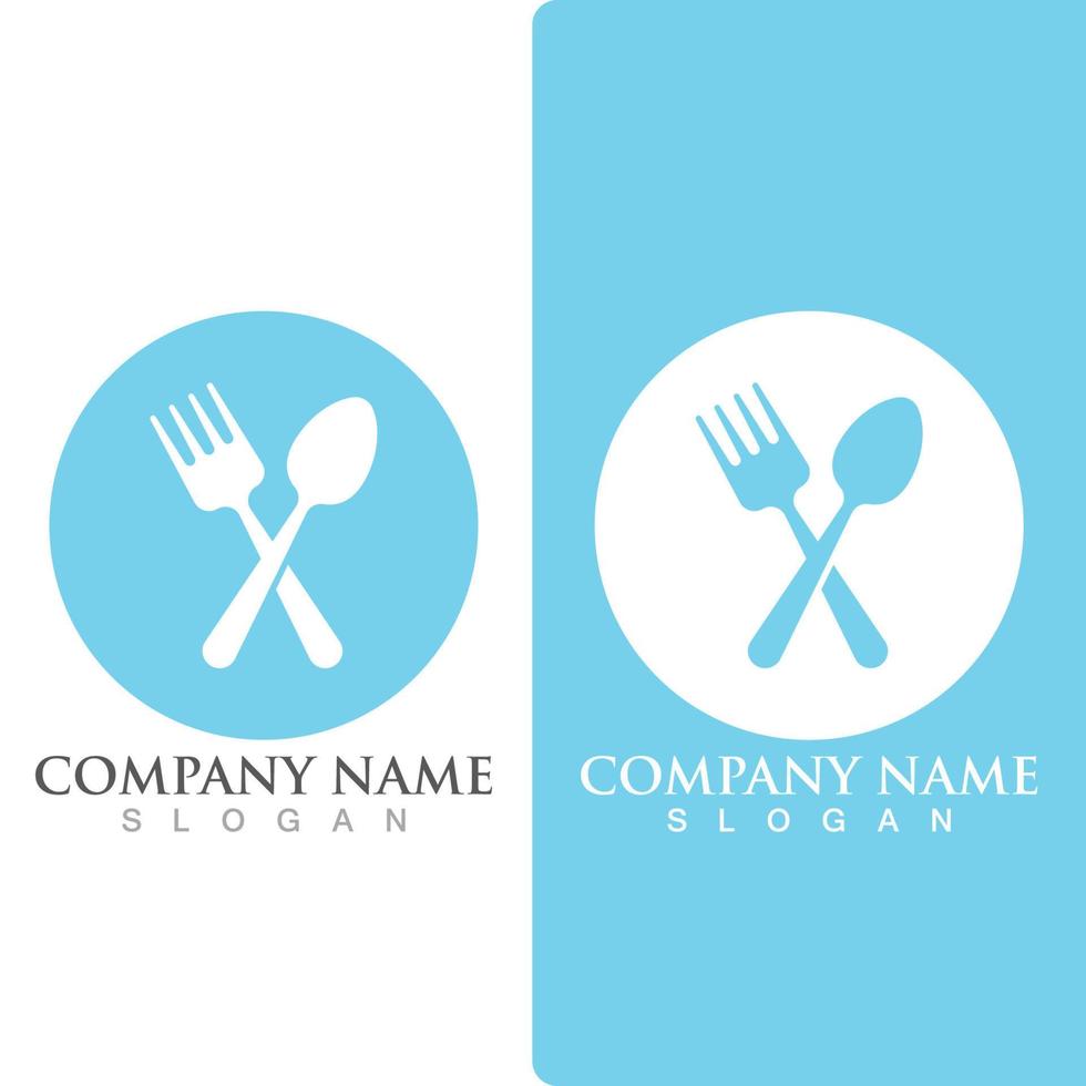 cuillère et fourchette logo et symbole vecteur