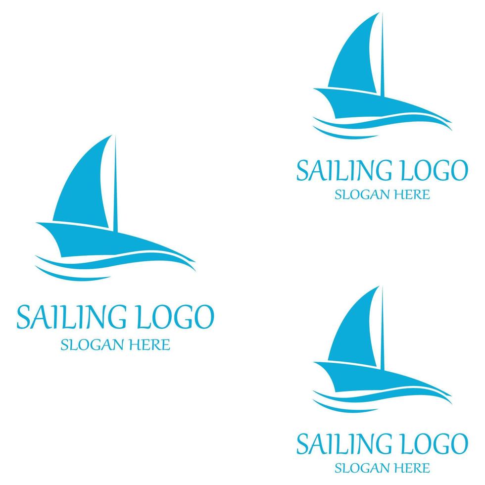 vecteur de modèle de logo de bateau à voile