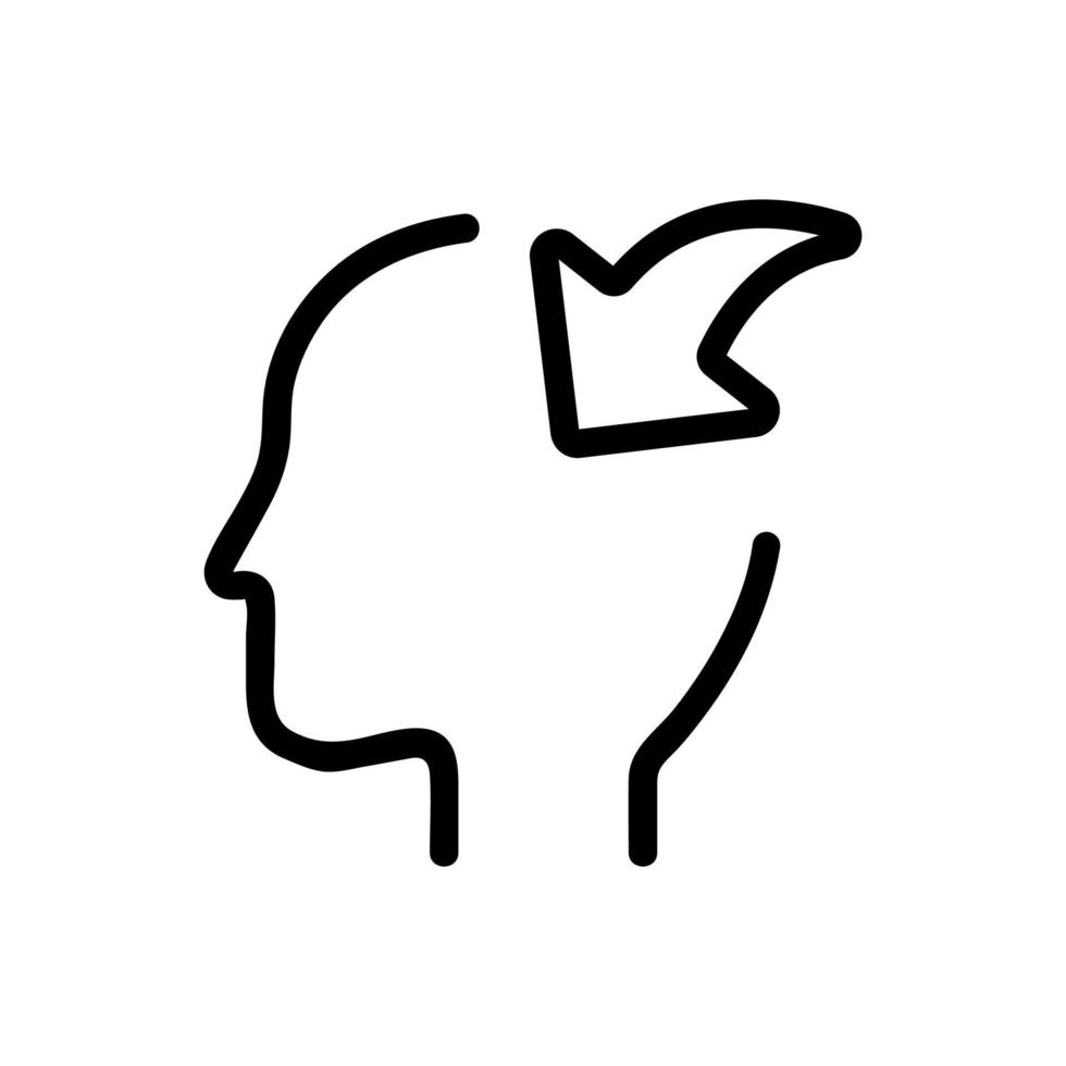 vecteur d'icône de conscience. illustration de symbole de contour isolé