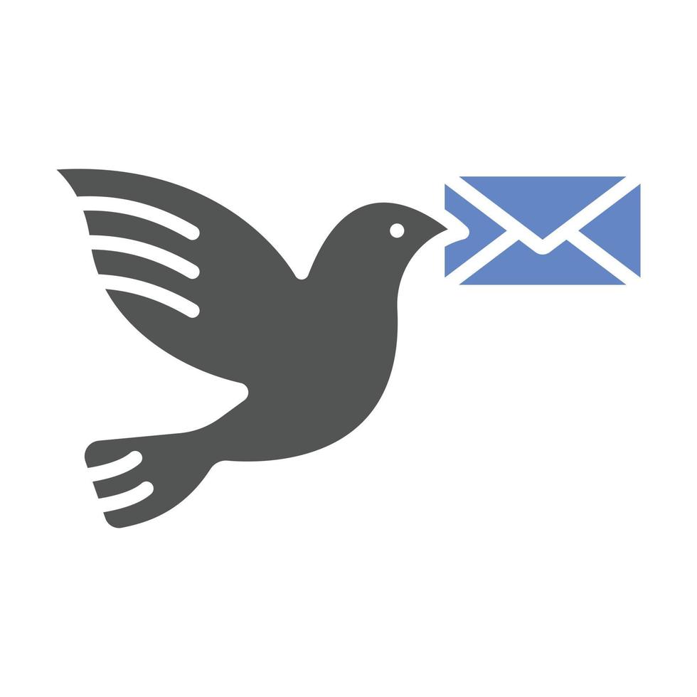 style d'icône de poste de pigeon vecteur