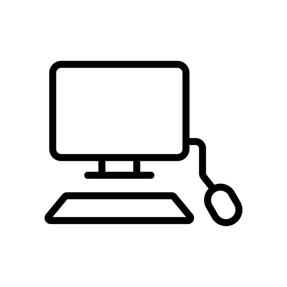 vecteur d'icône d'ordinateur moderne. illustration de symbole de contour isolé
