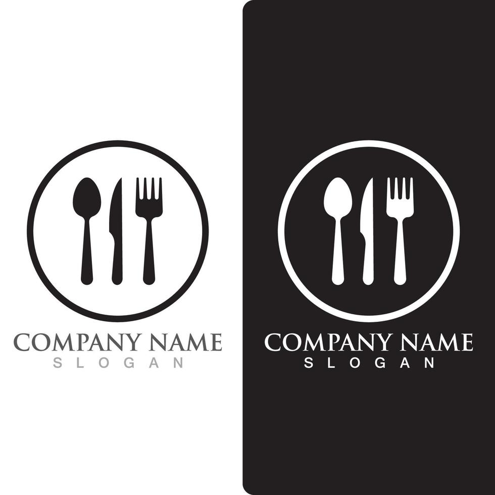 cuillère et fourchette logo et symbole vecteur
