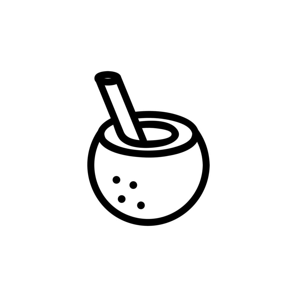 vecteur d'icône de noix de coco. illustration de symbole de contour isolé