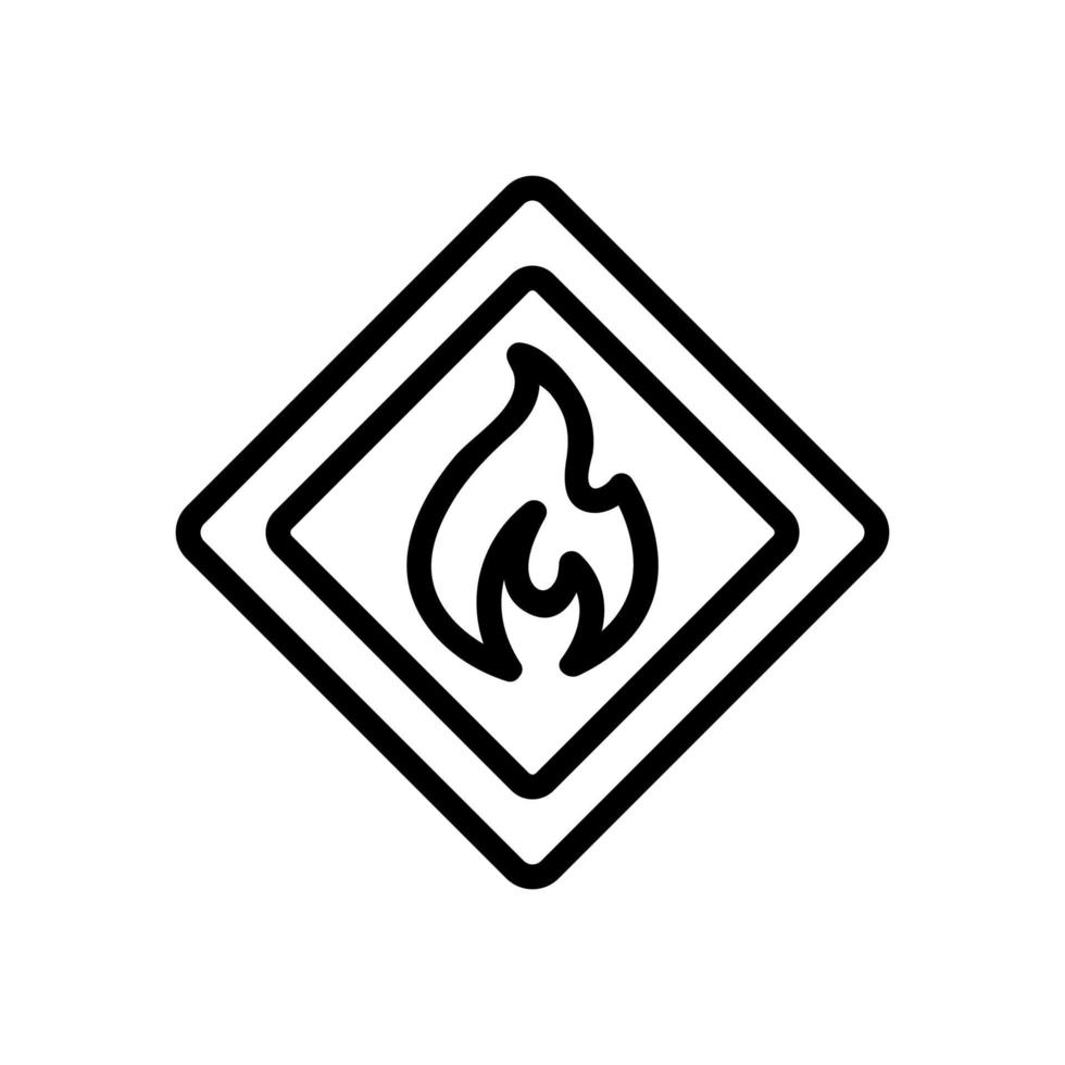 vecteur d'icône de matériau inflammable. illustration de symbole de contour isolé