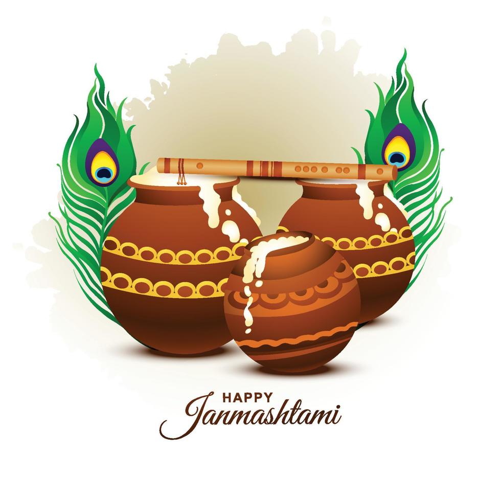 joyeux festival janmashtami illustration du fond de célébration de dahi handi vecteur