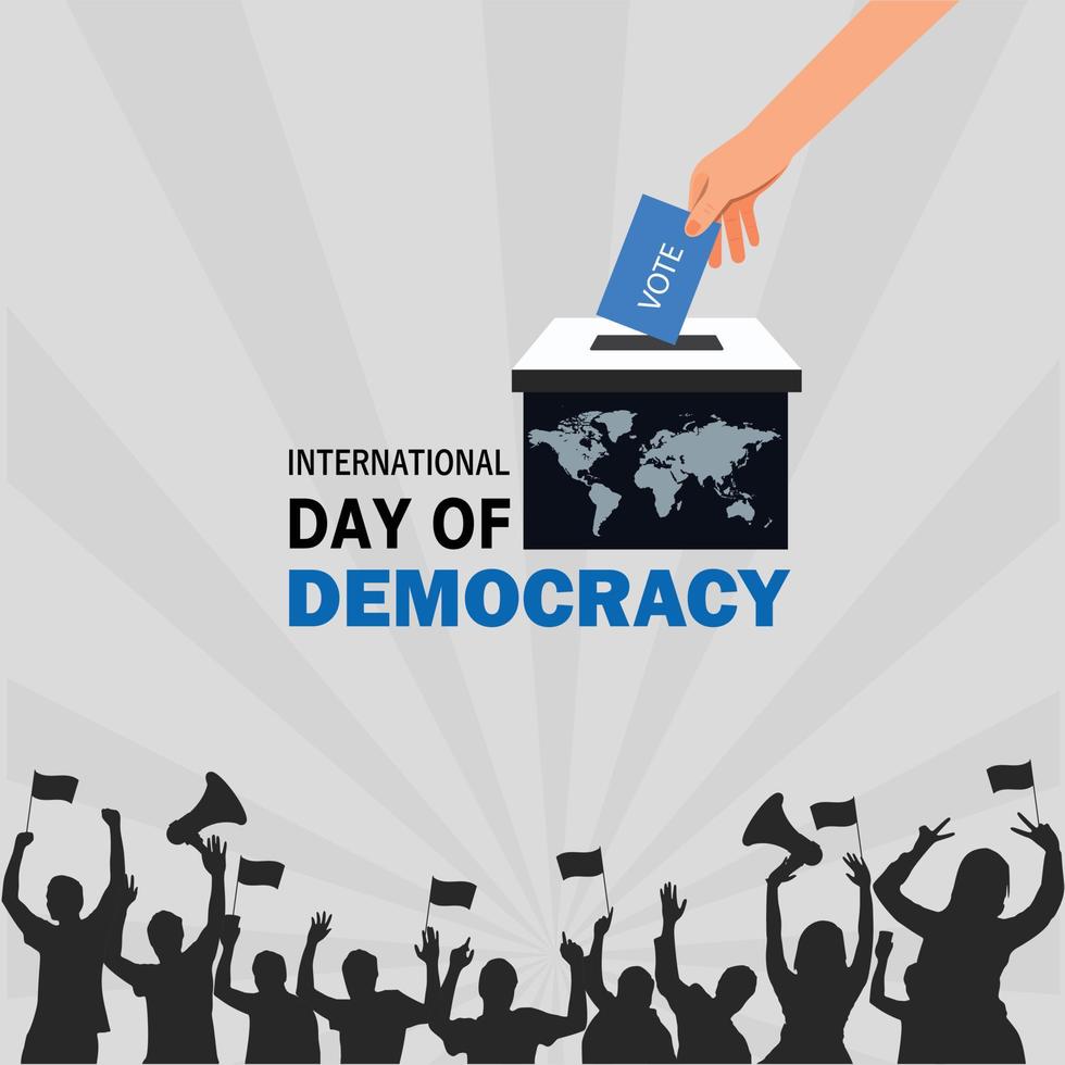 journée internationale de la démocratie, affiche ou bannière pour la journée internationale de la démocratie. illustration vectorielle. vecteur