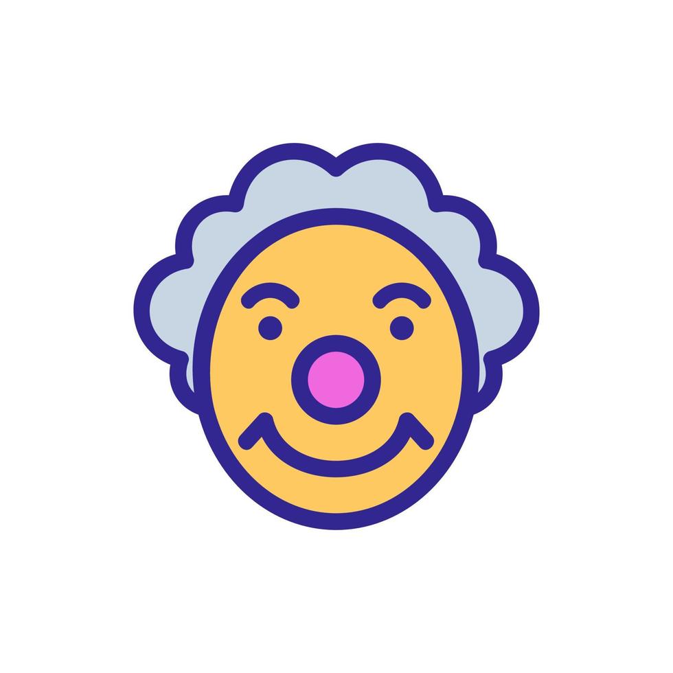 personnage de cirque avec illustration de contour vectoriel icône sourire sournois