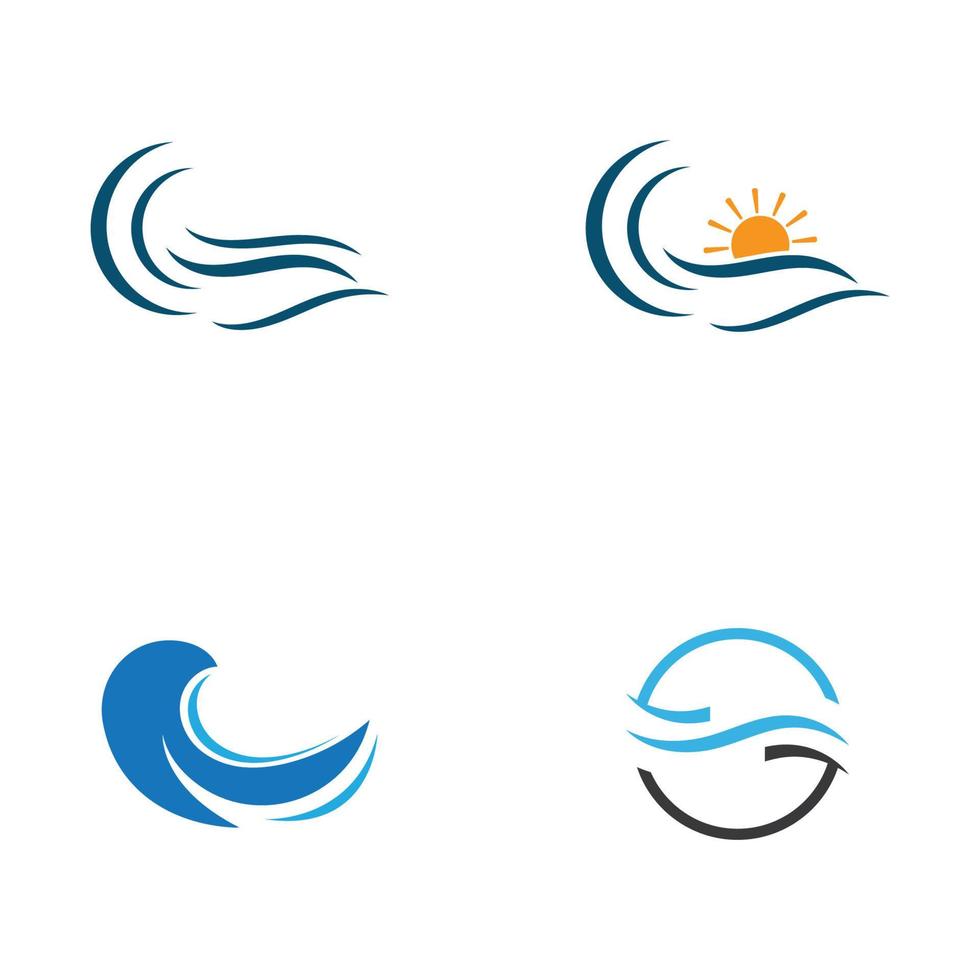 logo d'onde d'eau et logo d'onde de mer ou vagues d'eau de plage, avec concept de design vectoriel. vecteur