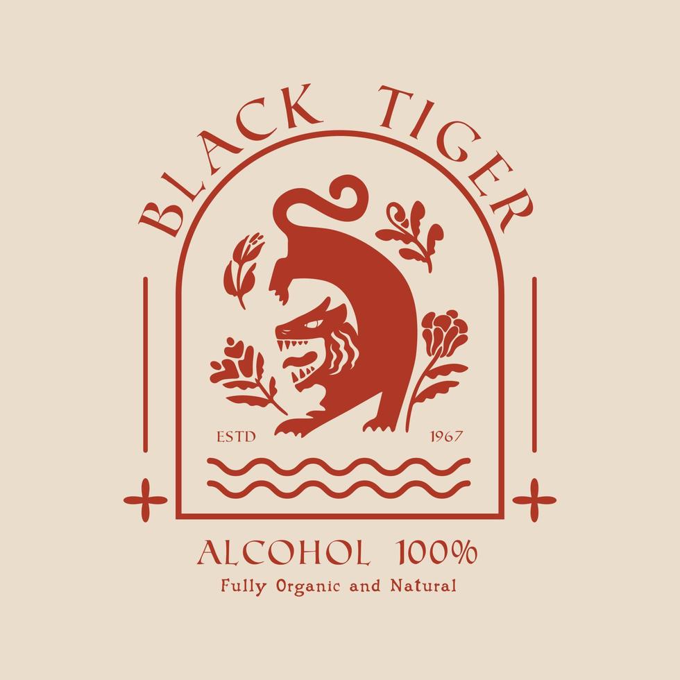 logo de brassage de tigre pour la médecine vecteur