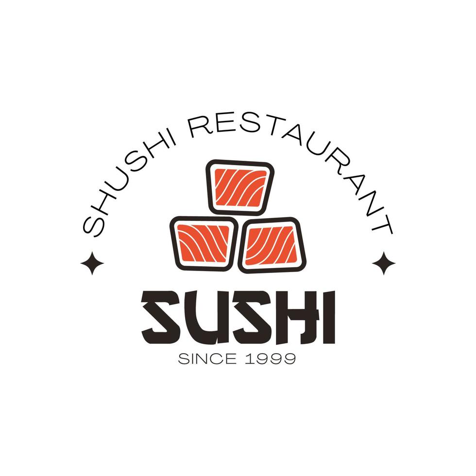 logo de sushi restaurant japonais vecteur