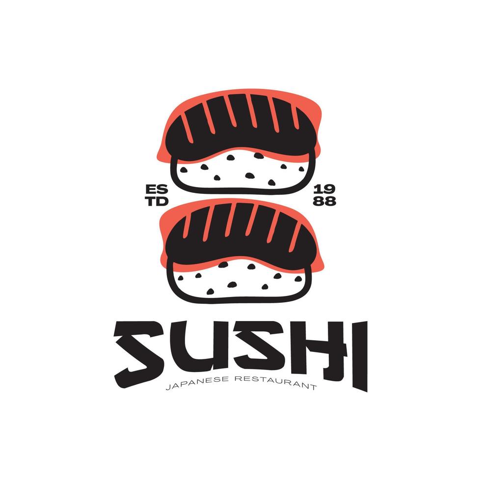 logo de sushi restaurant japonais vecteur