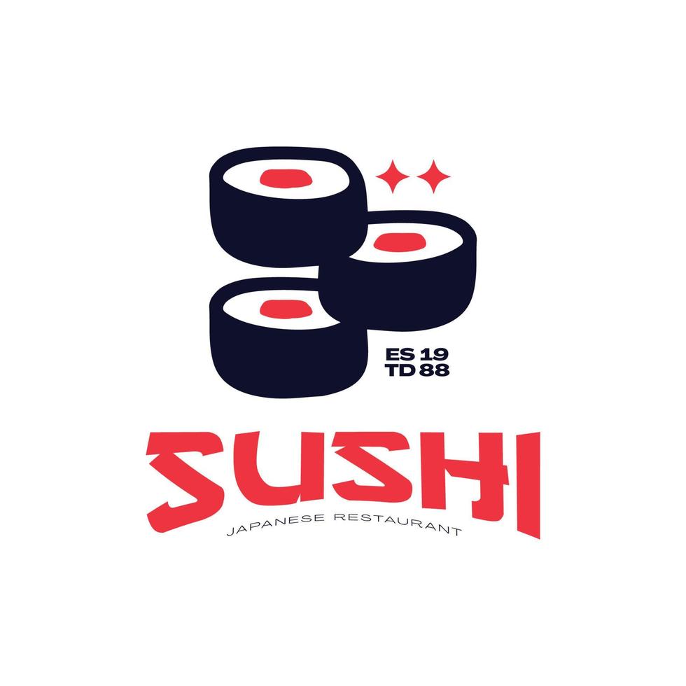 logo de sushi restaurant japonais vecteur