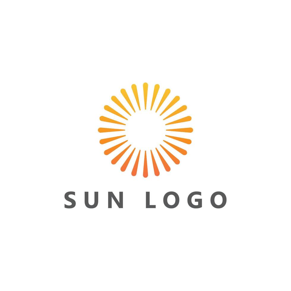 inspiration de conception de logo de coucher de soleil sur l'océan. isolé sur fond blanc vecteur