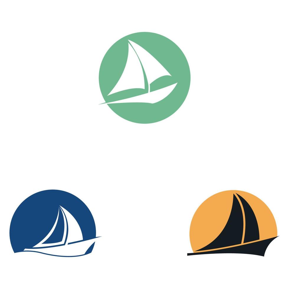 vecteur de modèle de logo de bateau à voile