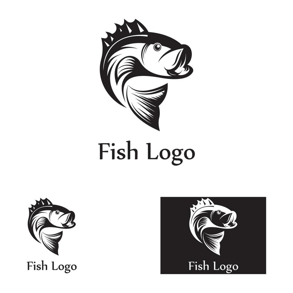 modèle de logo de conception d'icône abstraite de poisson, symbole vectoriel créatif du club de pêche ou de la boutique en ligne.