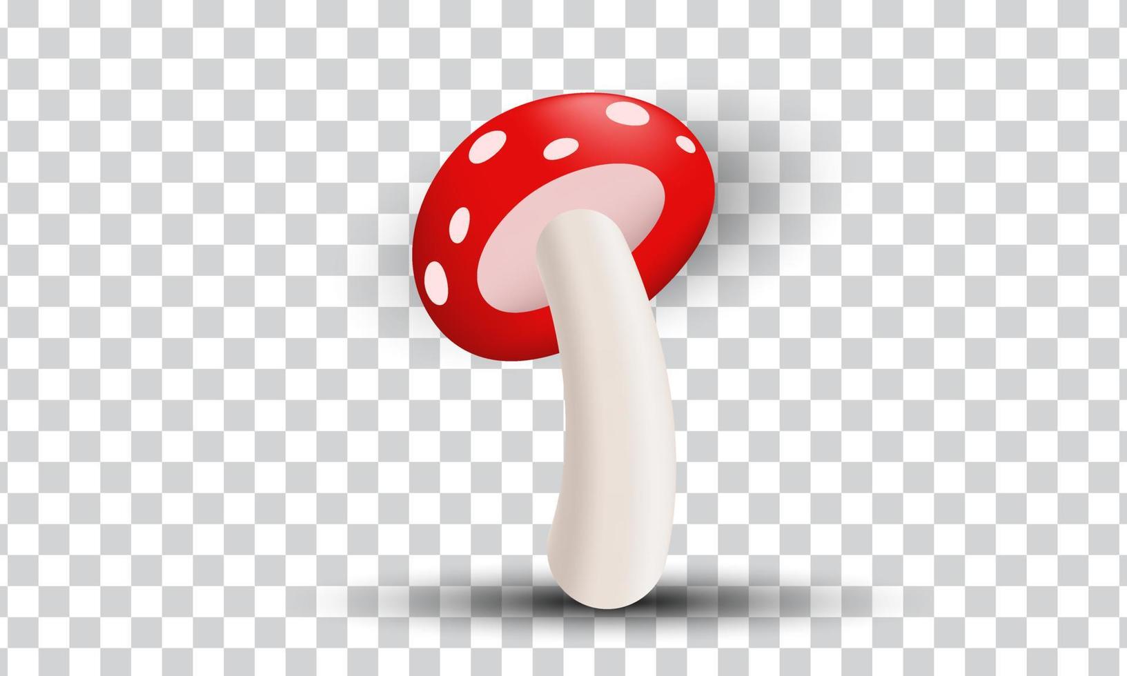 concept de champignon rouge réaliste unique conception d'icône 3d isolée sur vecteur