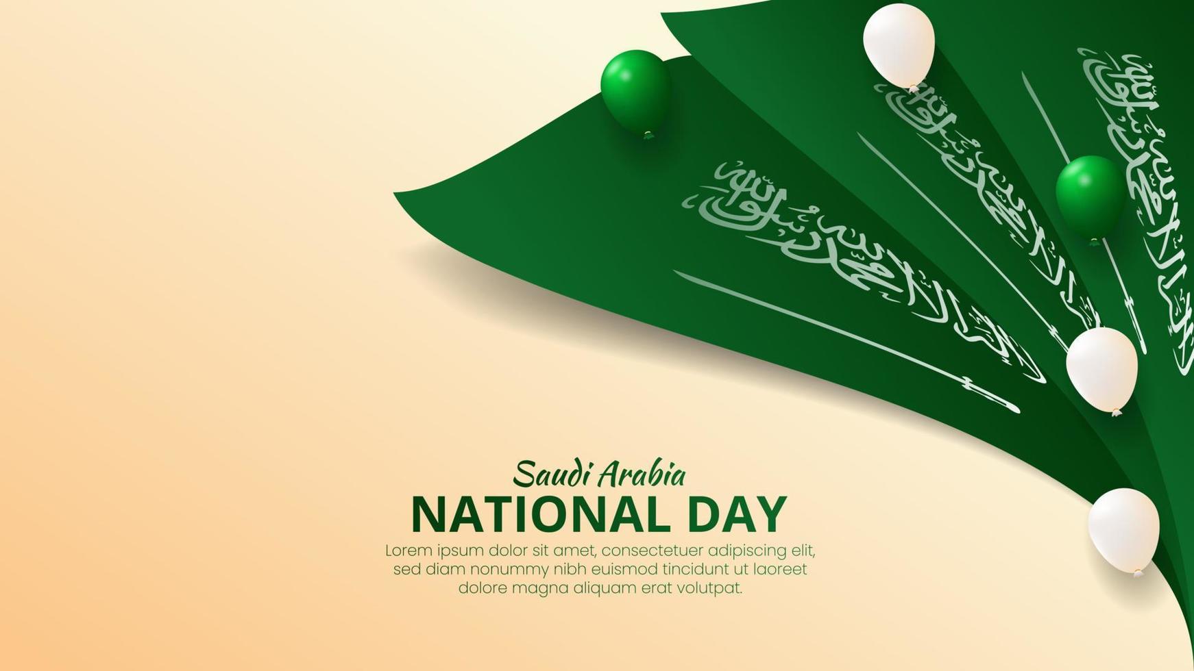 bannière réaliste de la fête nationale saoudienne vecteur