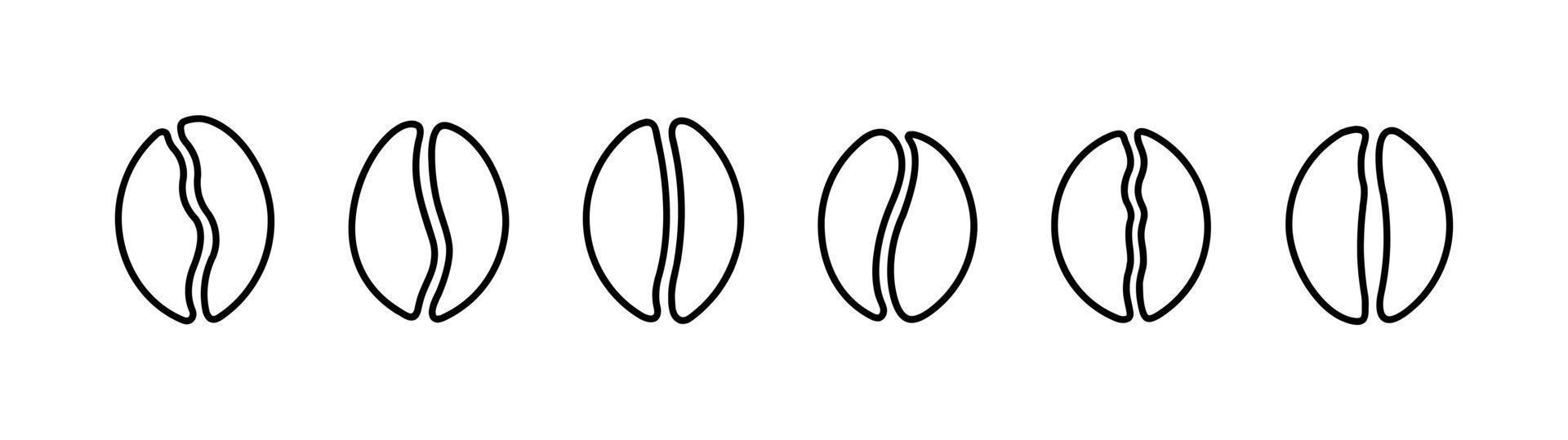 jeu d'icônes de grains de café. illustration vectorielle, illustration d'icône plate isolée de grains de café. vecteur