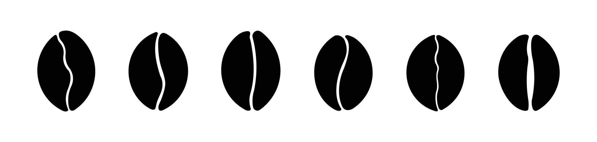 jeu d'icônes de grains de café. illustration vectorielle, illustration d'icône plate isolée de grains de café. vecteur