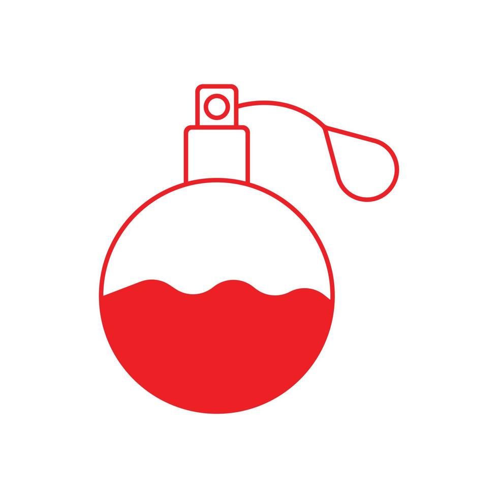eps10 icône de bouteille de parfum vecteur rouge isolé sur fond blanc. symbole de contour de bouteille de parfum dans un style moderne simple et plat pour la conception, le logo, l'interface utilisateur et l'application mobile de votre site Web
