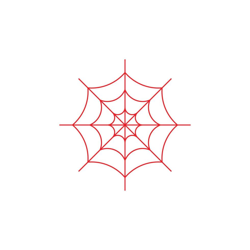 eps10 icône de ligne d'araignée vectorielle rouge isolée sur fond blanc. symbole de contour de filet d'araignée dans un style moderne simple et plat pour la conception, le logo, le pictogramme et l'application mobile de votre site Web vecteur