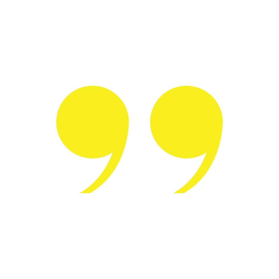 eps10 icône de guillemet vecteur jaune isolé sur fond blanc. symbole de guillemets doubles dans un style moderne et plat simple pour la conception, le logo, l'interface utilisateur, le pictogramme et l'application mobile de votre site Web