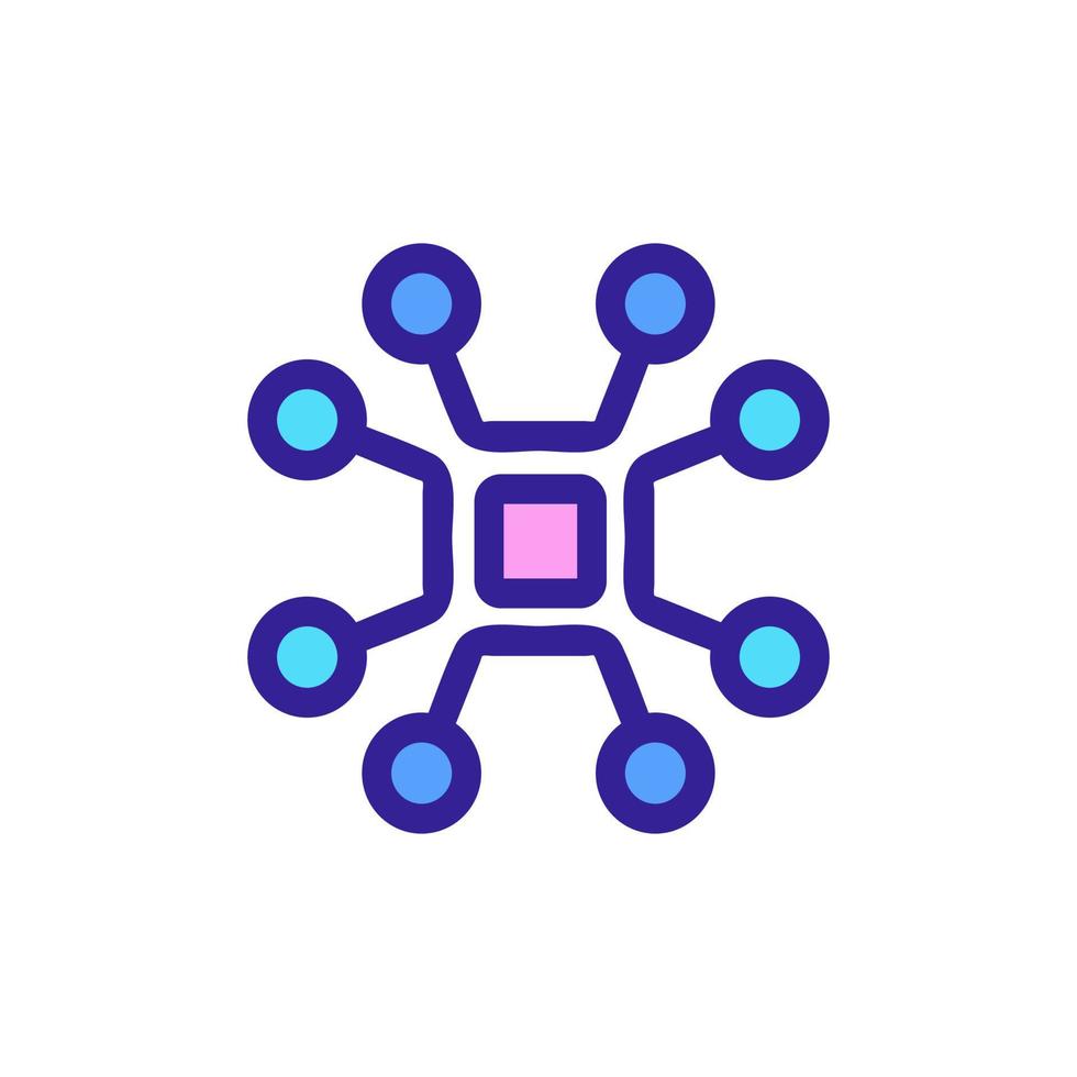 vecteur d'icône de puce. illustration de symbole de contour isolé