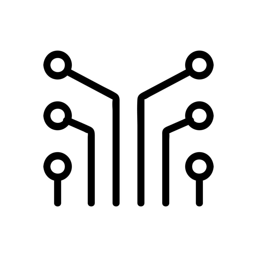 vecteur d'icône de puce. illustration de symbole de contour isolé