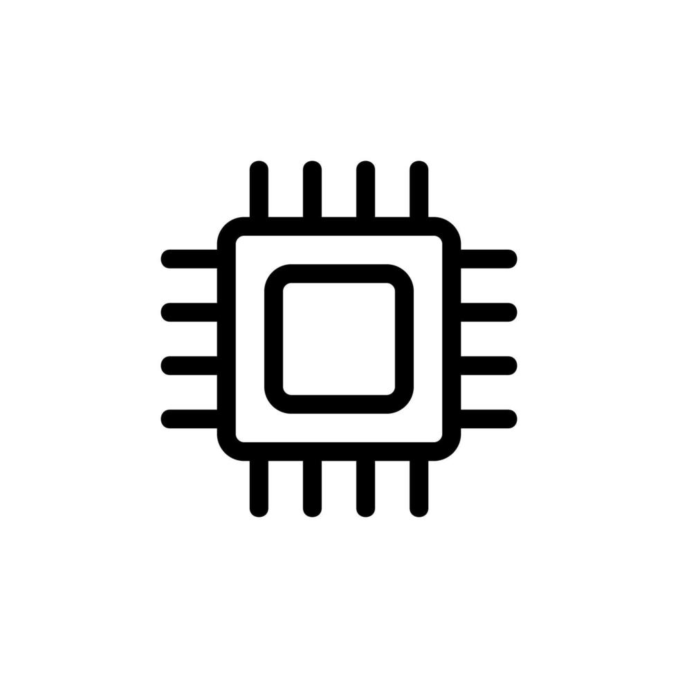 vecteur d'icône de puce. illustration de symbole de contour isolé