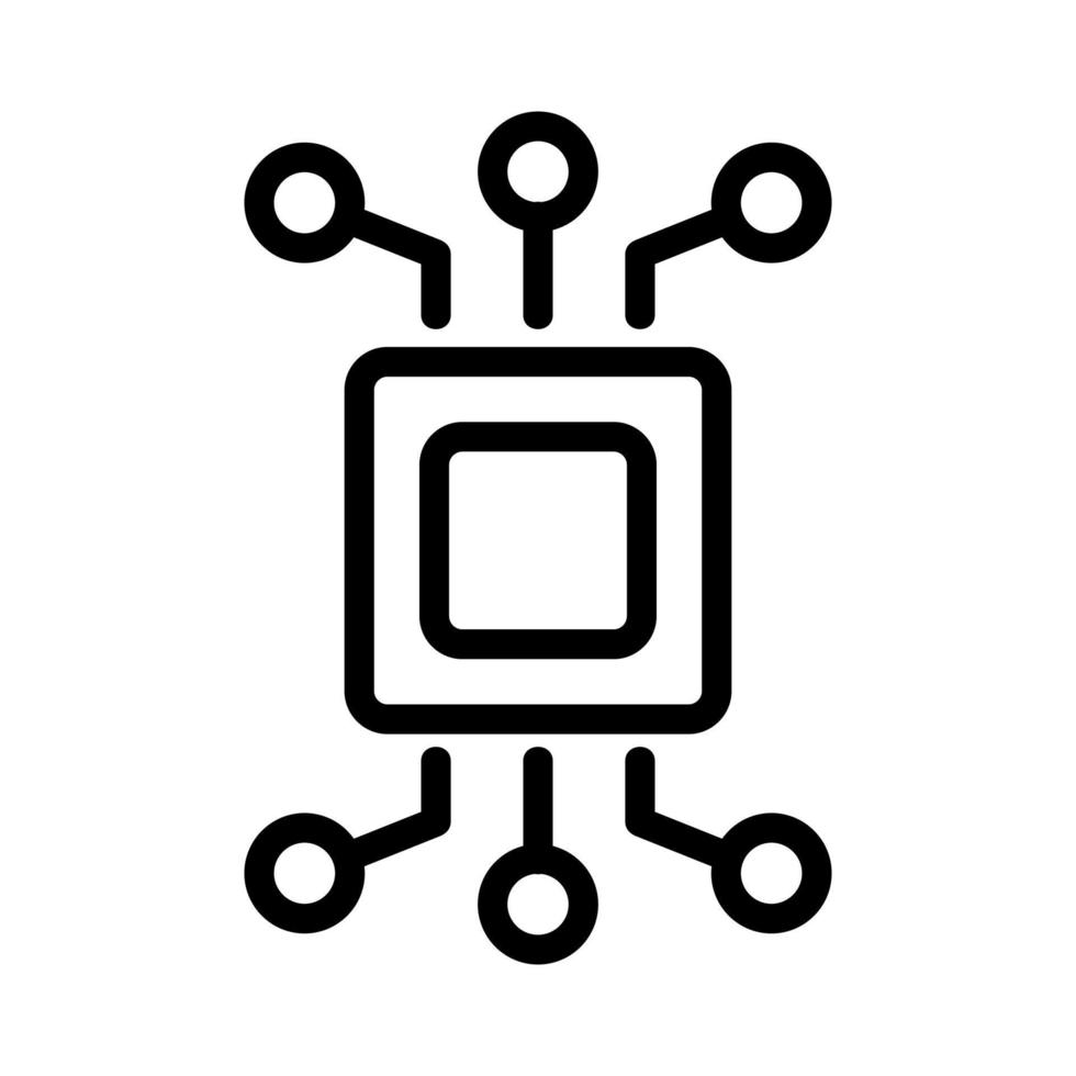 vecteur d'icône de puce. illustration de symbole de contour isolé