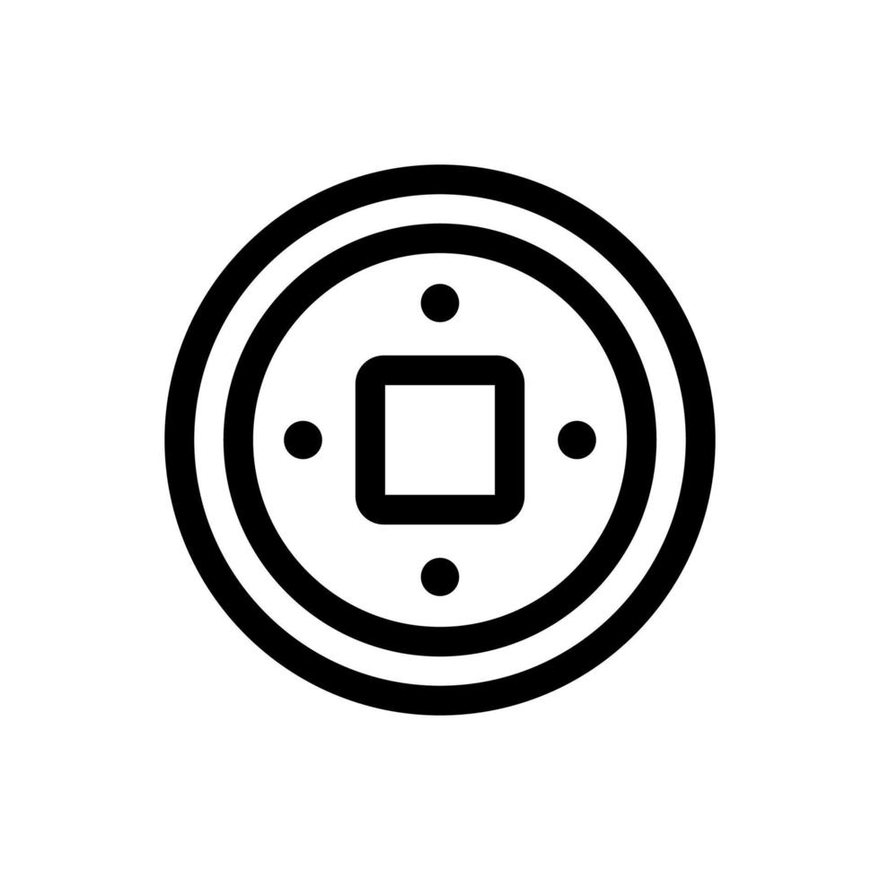 pièce de monnaie chine icône vecteur. illustration de symbole de contour isolé vecteur