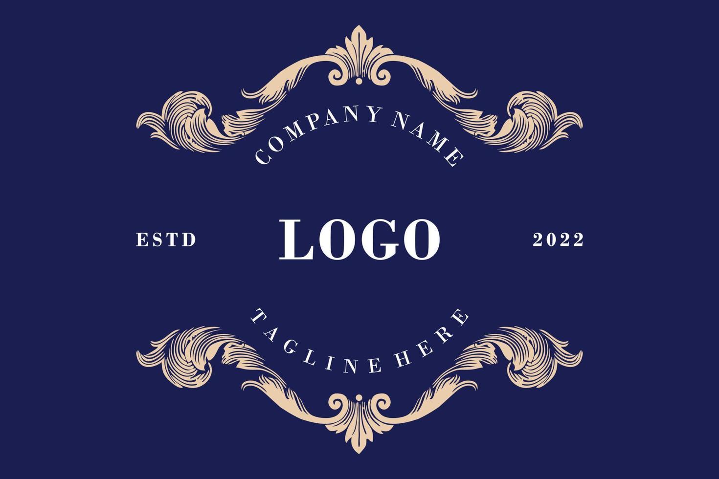 fond de logo vintage. cadre de luxe classique et clipart vecteur