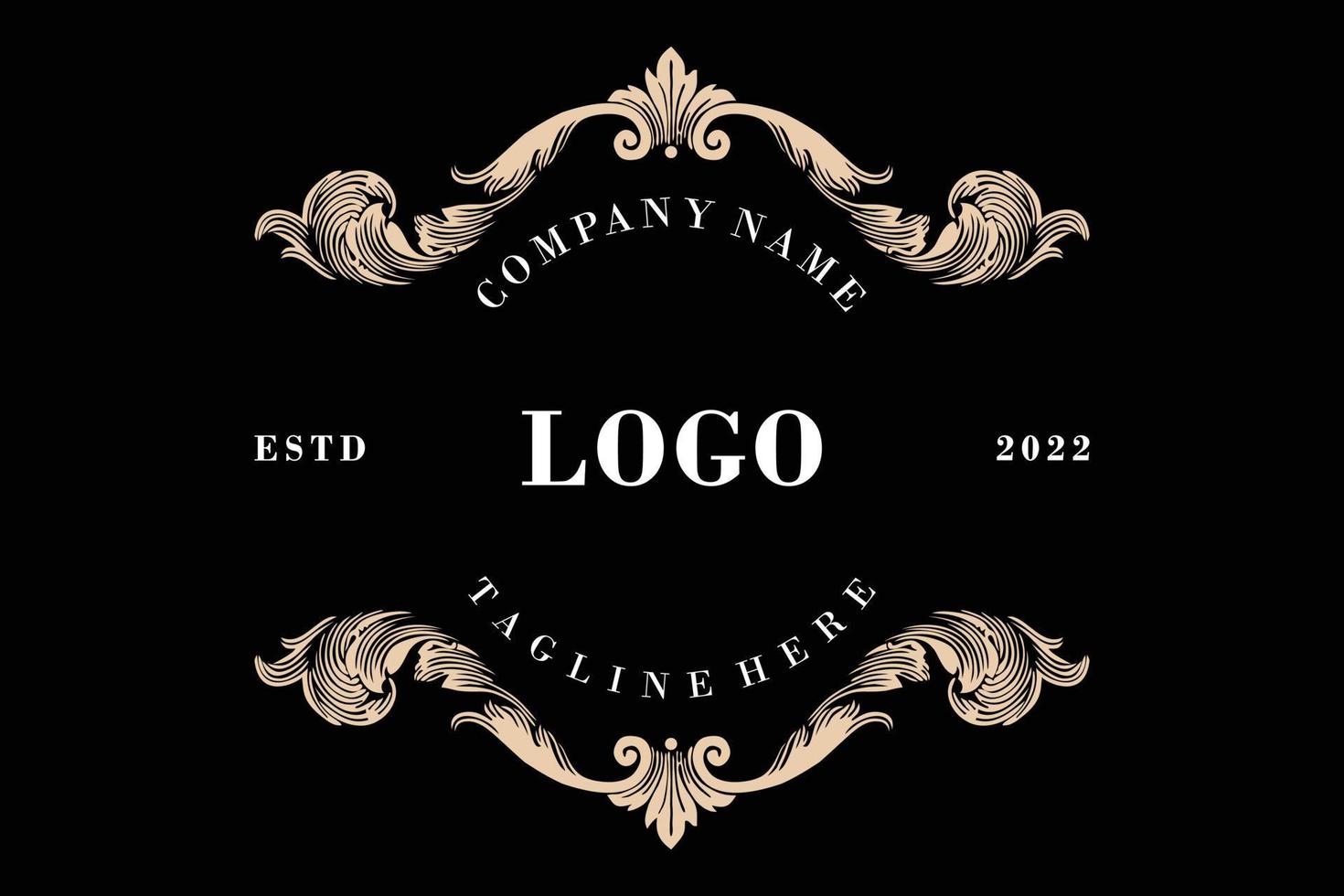 fond de logo vintage. cadre de luxe classique et clipart vecteur