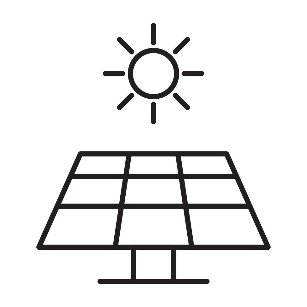 icône d'énergie solaire vecteur signe de panneau d'énergie solaire pour la conception graphique, le logo, le site Web, les médias sociaux, l'application mobile, l'illustration de l'interface utilisateur