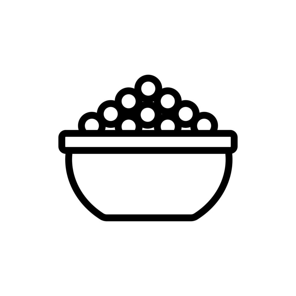 assiette, vecteur d'icône de caviar. illustration de symbole de contour isolé