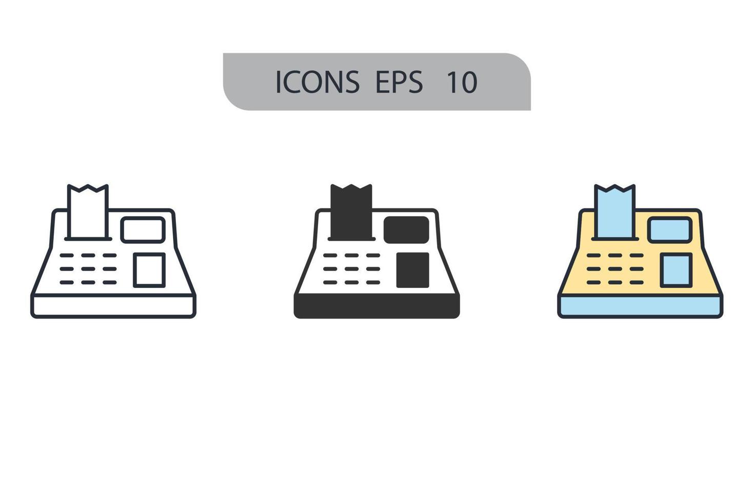icônes de caisse enregistreuse symboles éléments vectoriels pour le web infographique vecteur