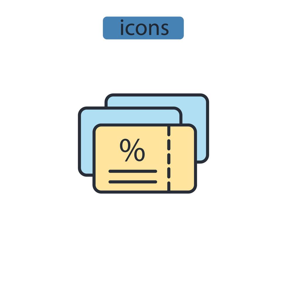 éléments de vecteur de symbole d'icônes de remise pour le web infographique