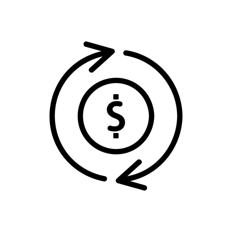 vecteur d'icône de remboursement. illustration de symbole de contour isolé