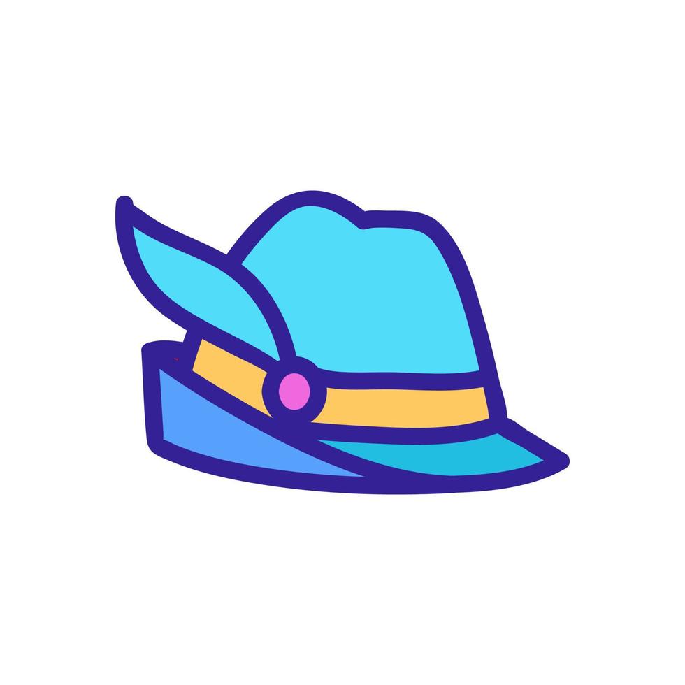 chapeau de mousquet avec illustration de contour vectoriel icône plume