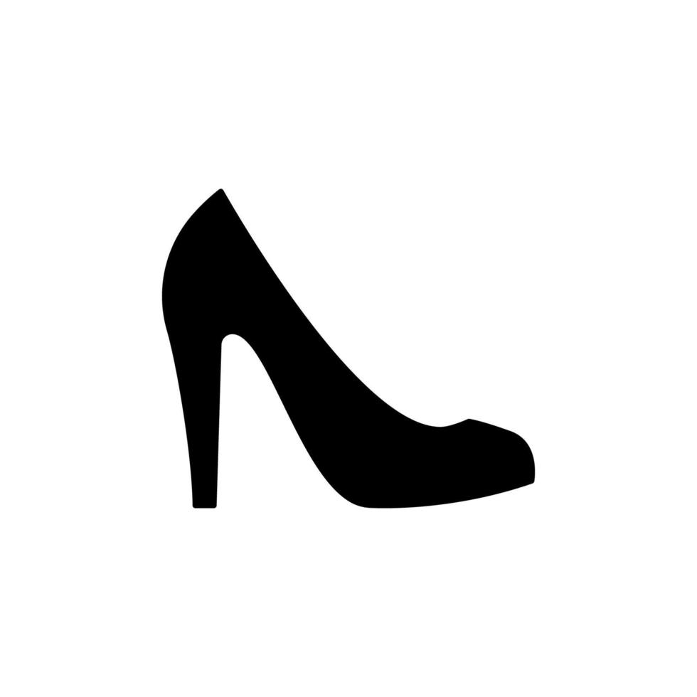 femme paire chaussure haut talon glamour silhouette noire icône. pictogramme de glyphe de stylet de mode féminine. femme chaussures élégantes symbole plat. chaussures classiques de mariée de beauté. illustration vectorielle isolée. vecteur