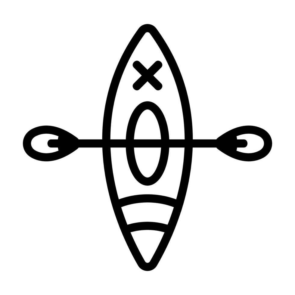 vecteur d'icône de kayak de sport. illustration de symbole de contour isolé