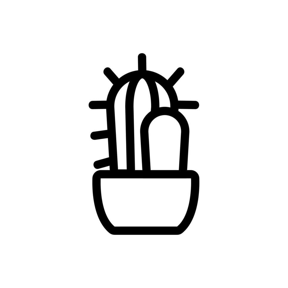 vecteur d'icône de cactus. illustration de symbole de contour isolé