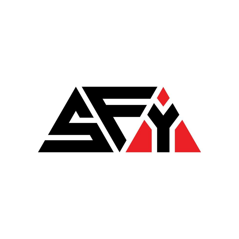 création de logo de lettre triangle sfy avec forme de triangle. monogramme de conception de logo triangle sfy. modèle de logo vectoriel triangle sfy avec couleur rouge. logo triangulaire sfy logo simple, élégant et luxueux. timide