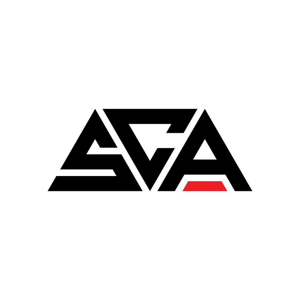 création de logo de lettre triangle sca avec forme de triangle. monogramme de conception de logo triangle sca. modèle de logo vectoriel triangle sca avec couleur rouge. logo triangulaire sca logo simple, élégant et luxueux. SCA