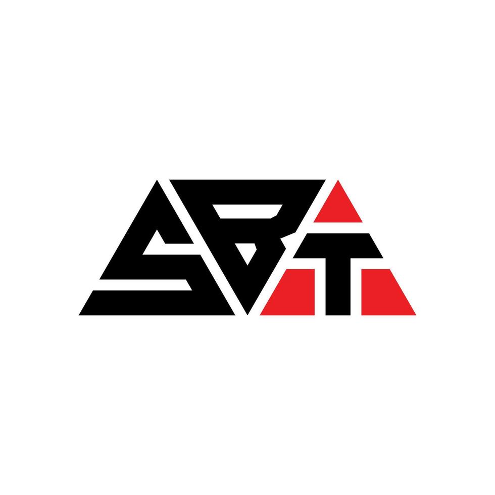 création de logo de lettre triangle sbt avec forme de triangle. monogramme de conception de logo triangle sbt. modèle de logo vectoriel triangle sbt avec couleur rouge. logo triangulaire sbt logo simple, élégant et luxueux. sbt