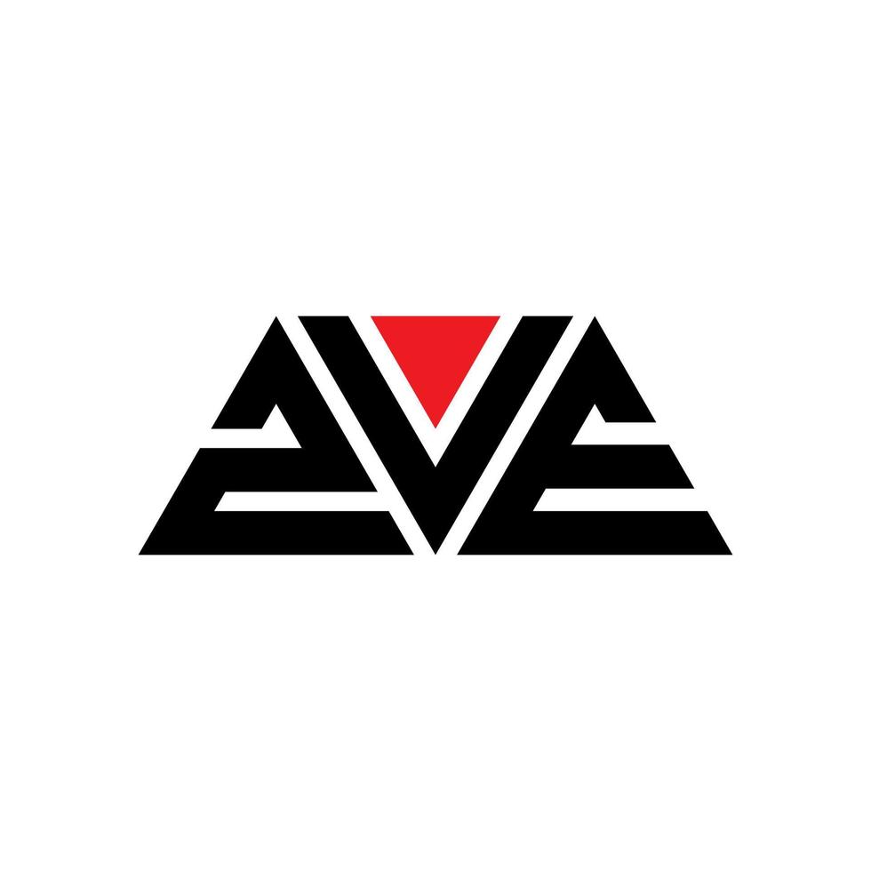 création de logo de lettre triangle zve avec forme de triangle. monogramme de conception de logo triangle zve. modèle de logo vectoriel triangle zve avec couleur rouge. logo triangulaire zve logo simple, élégant et luxueux. zve