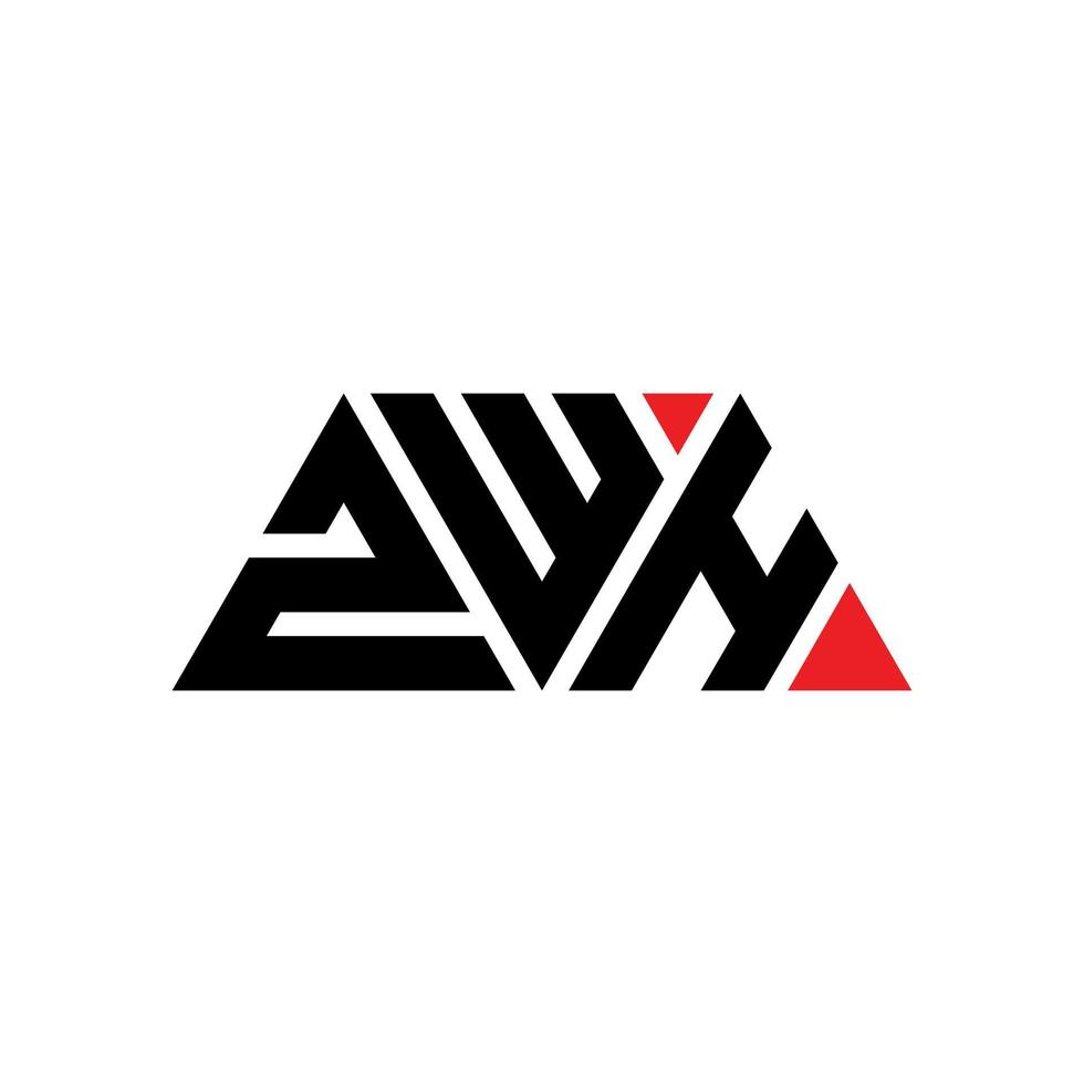 création de logo de lettre triangle zwh avec forme de triangle. monogramme de conception de logo triangle zwh. modèle de logo vectoriel triangle zwh avec couleur rouge. logo triangulaire zwh logo simple, élégant et luxueux. zwh