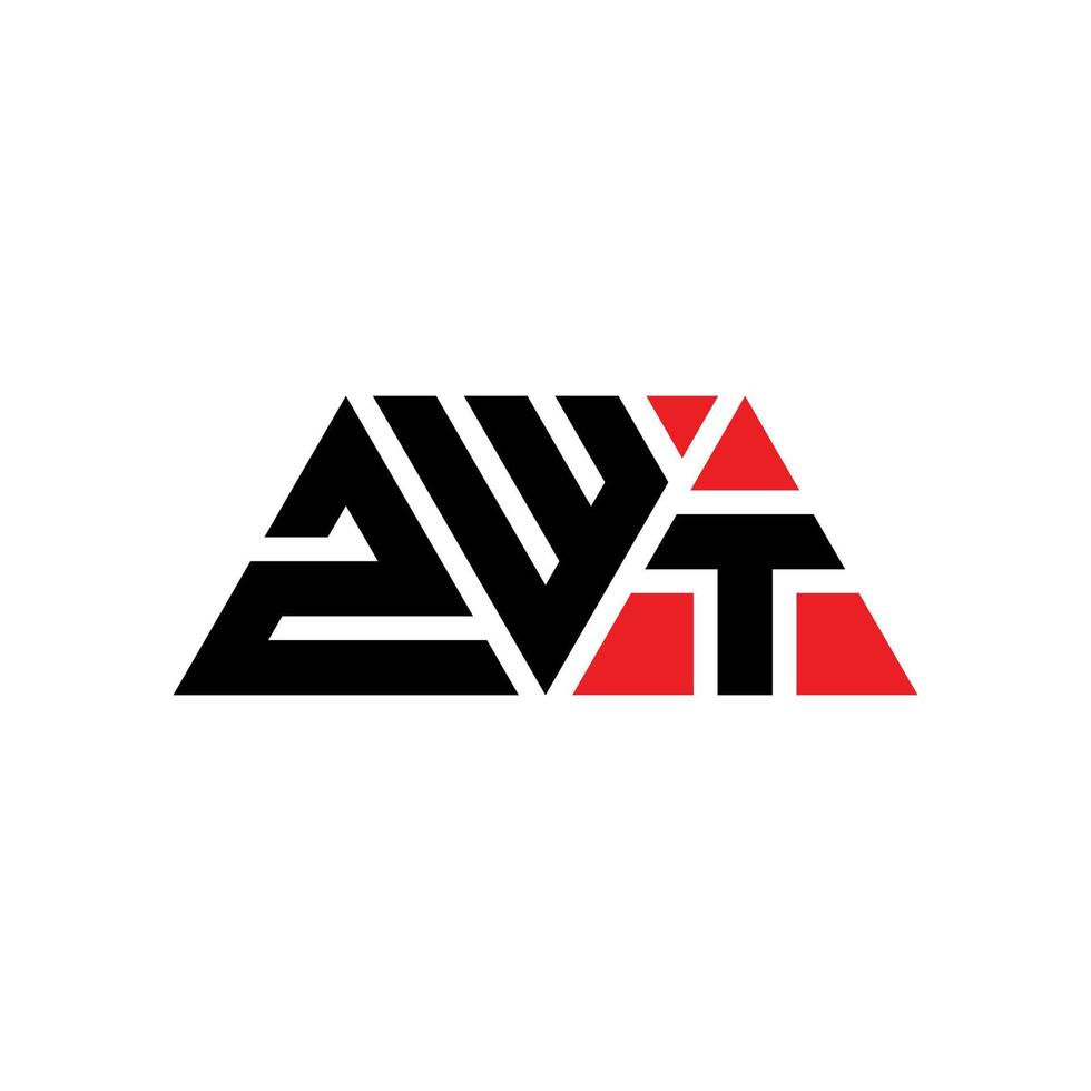 création de logo de lettre triangle zwt avec forme de triangle. monogramme de conception de logo triangle zwt. modèle de logo vectoriel triangle zwt avec couleur rouge. logo triangulaire zwt logo simple, élégant et luxueux. zwt