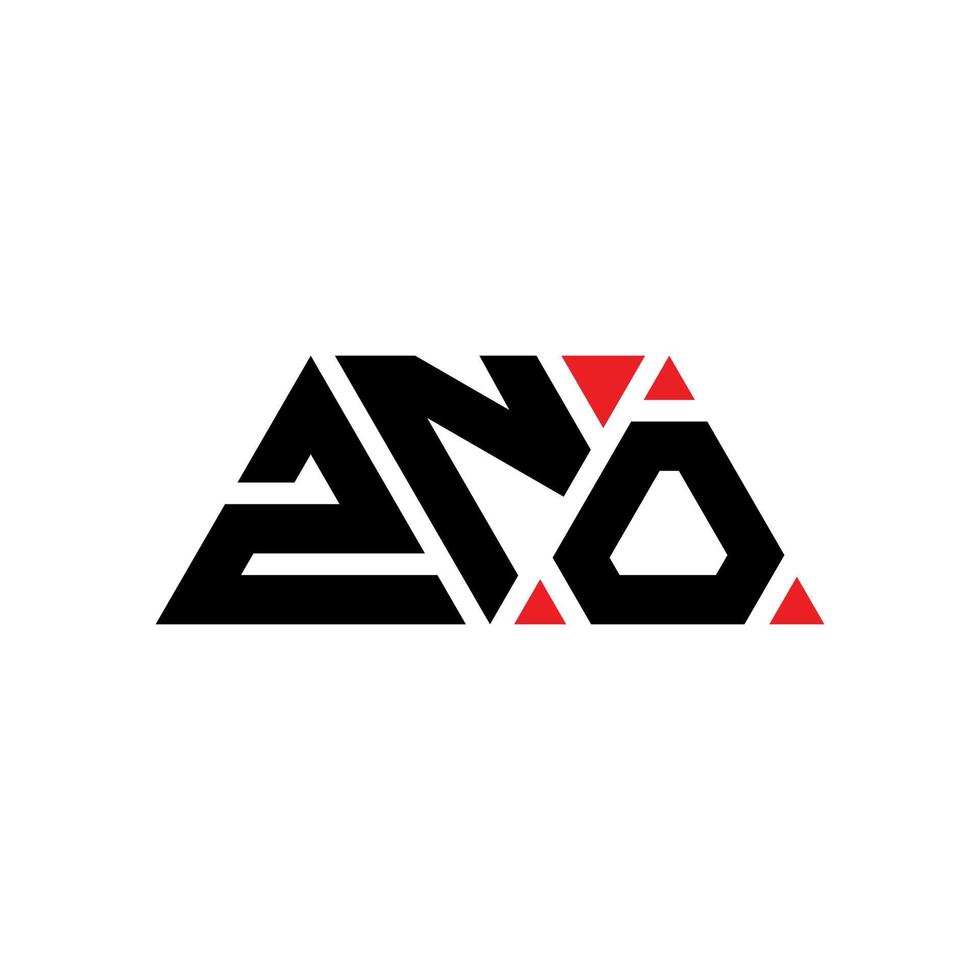 création de logo de lettre triangle zno avec forme de triangle. monogramme de conception de logo triangle zno. modèle de logo vectoriel triangle zno avec couleur rouge. logo triangulaire zno logo simple, élégant et luxueux. zno